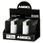 Bricheta cu gaz si flacara antivant marca Angel 57 Black & White